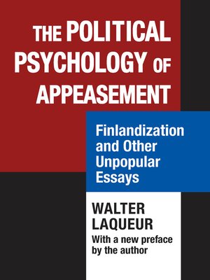 cover image of The Political Psychology of Appeasement